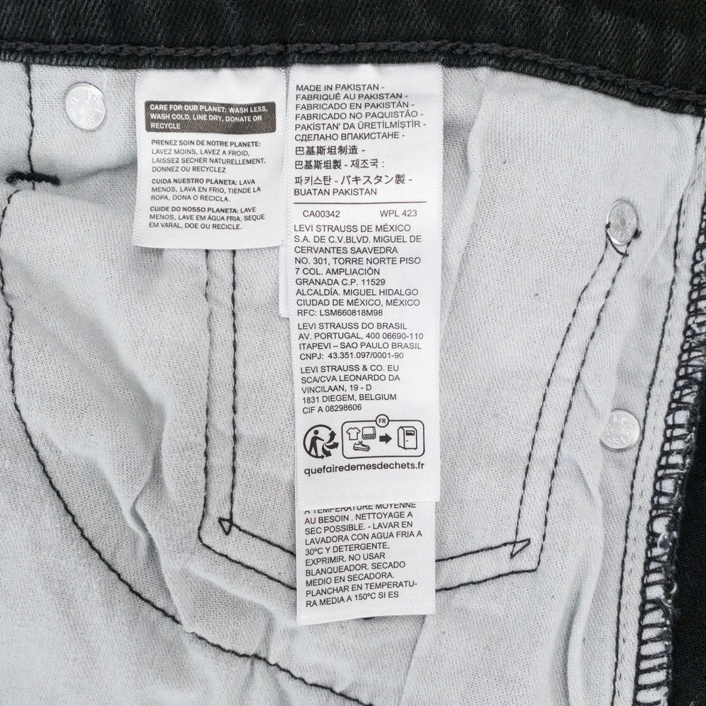 Levi's‎ 511 Slim Fit Mens Black Denim Jeans 40x32 Fits 37x30 Style 04511-5382